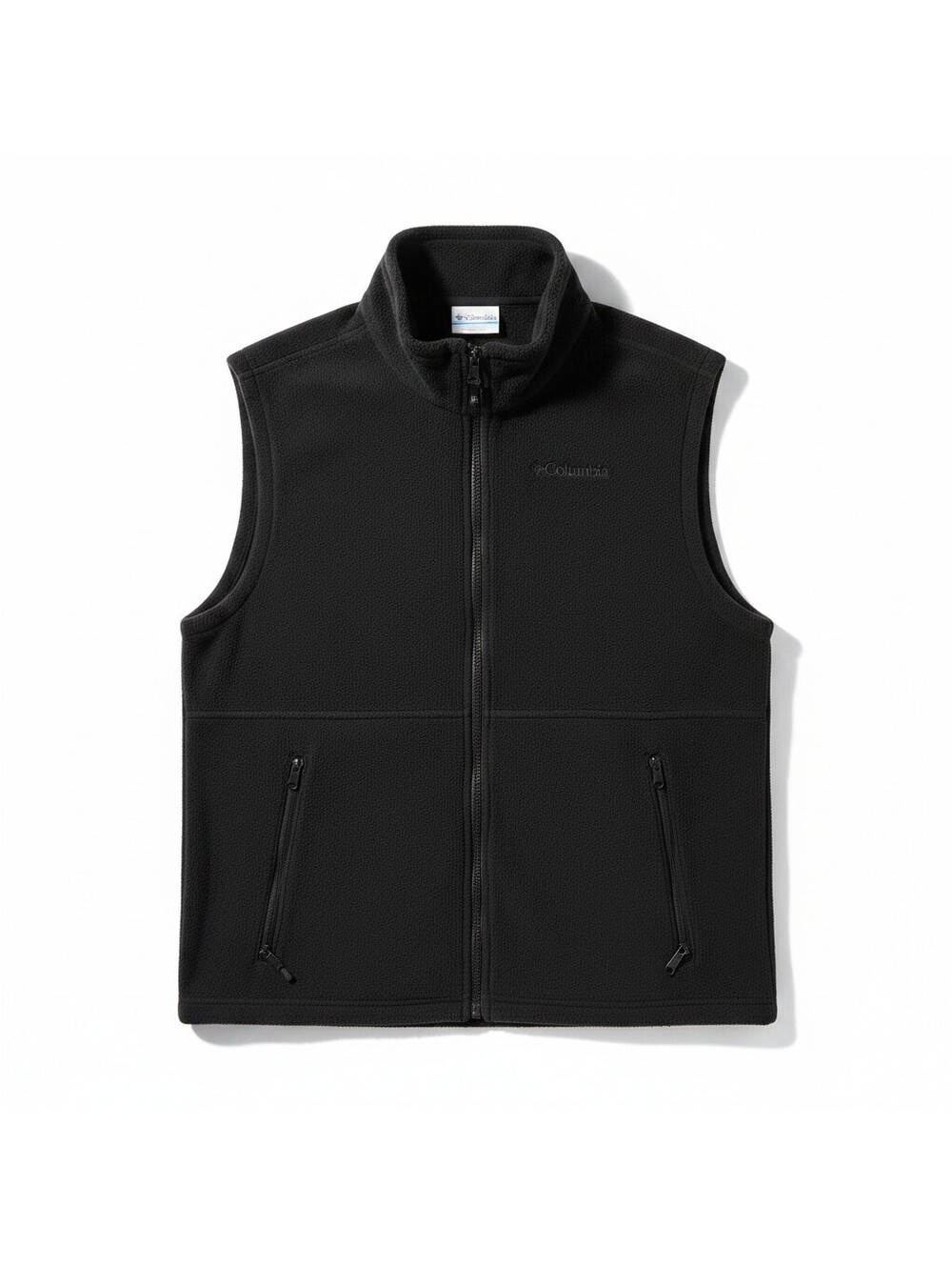 Columbia Men’s Black Full Zip Fleece Vest Size M Stand‎ Collar Zip Pockets